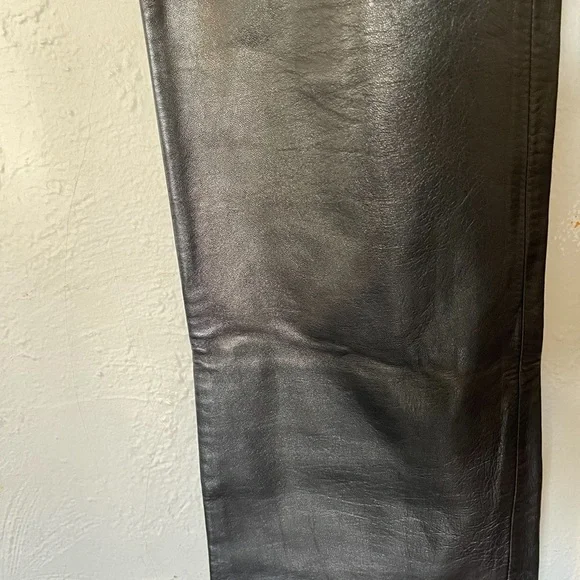 Adrienne Vittadini Black Leather Pants - Picture 3 of 7